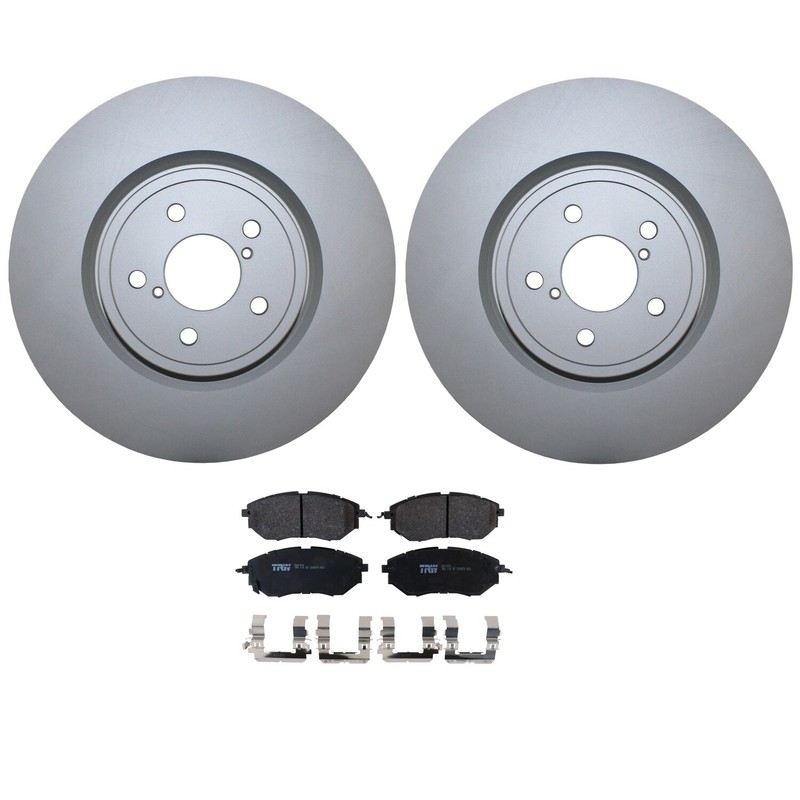 Front Brake Kit 316mm Disc Rotors & TRW Low-Met Pads For Forester Legacy Outback gallery