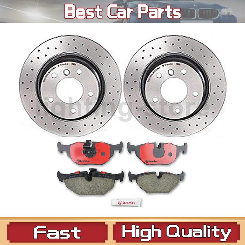 Rear Brake Pads and Disc Rotors Fits 2001 BMW 325Ci 325i 2002 BMW 325Ci 325i