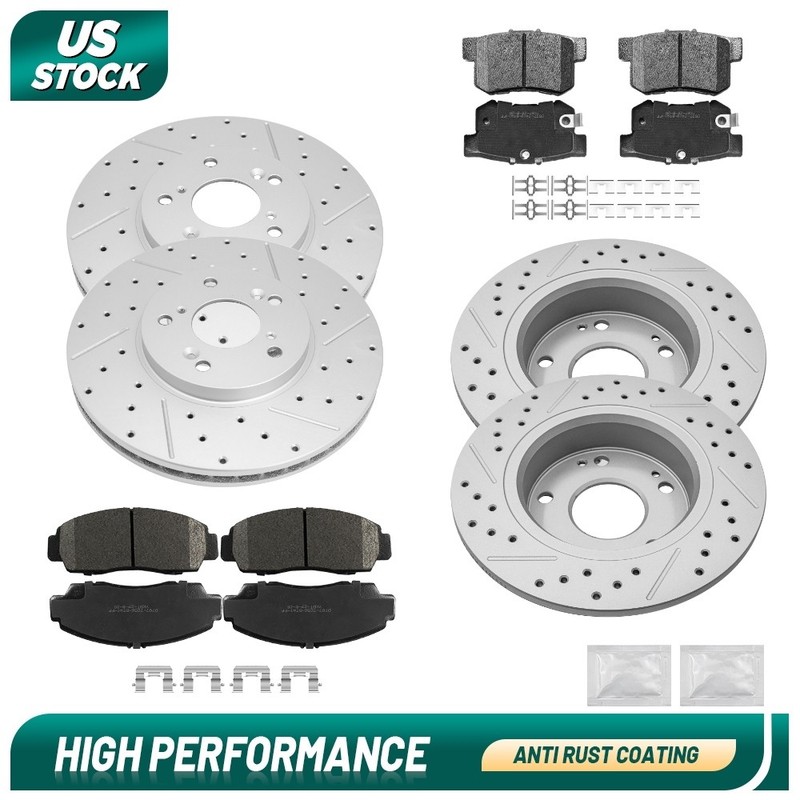 300mm Front + 260mm Rear Disc Rotors Brake Pads For 2003 – 2007 Accord Acura Tsx