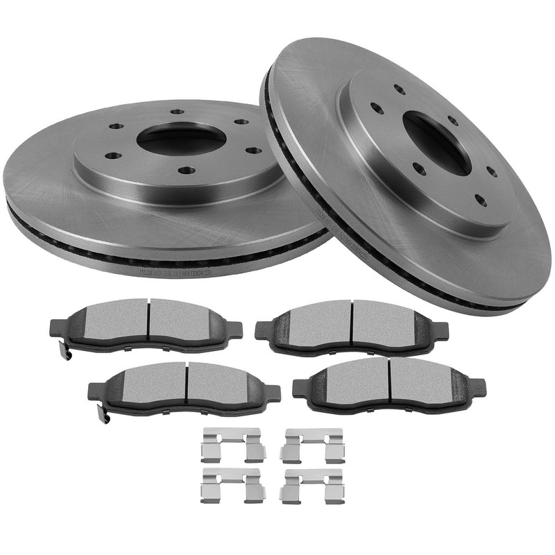 Front Brake Disc Rotors Ceramic Pads For Infiniti Qx56 For Nissan Armada Titan