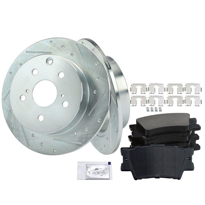 Brake Disc and Pad Kits 2-Wheel Set Rear for Toyota Matrix Pontiac Vibe 09-10