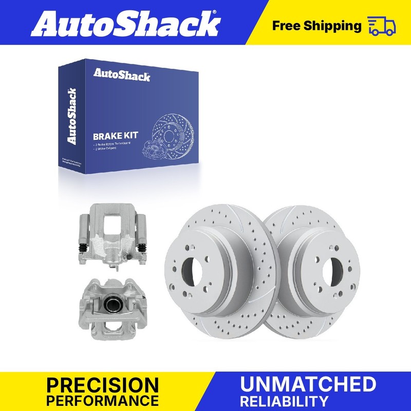 Rear Drilled Slotted Brake Rotors Calipers for Honda, Pilot 2009-2015