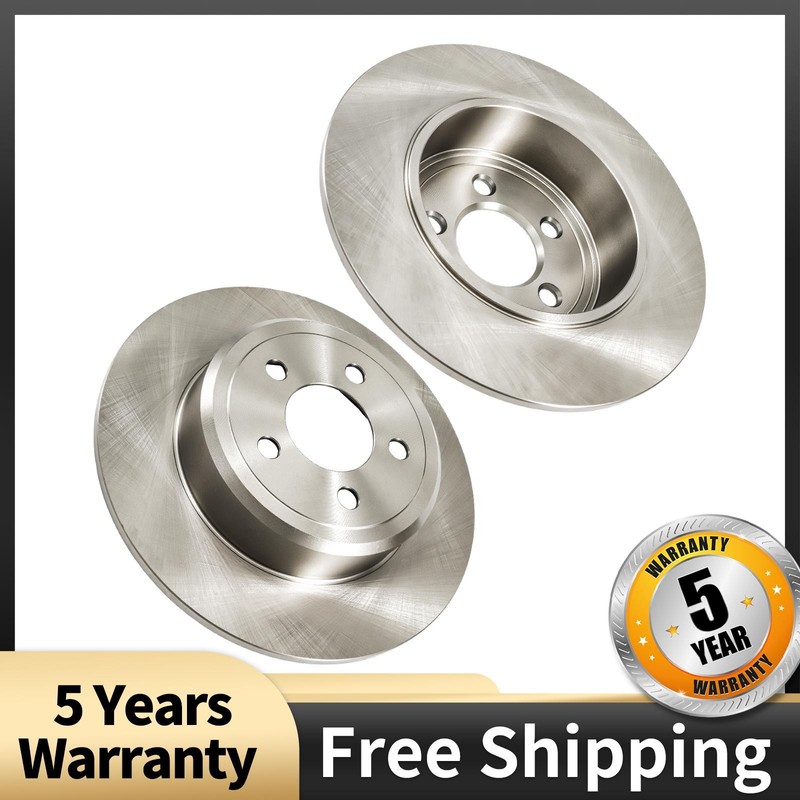 2x Rear Solid Rust Preventative Brake Rotors For Dodge Charger V6 3.6L 53021