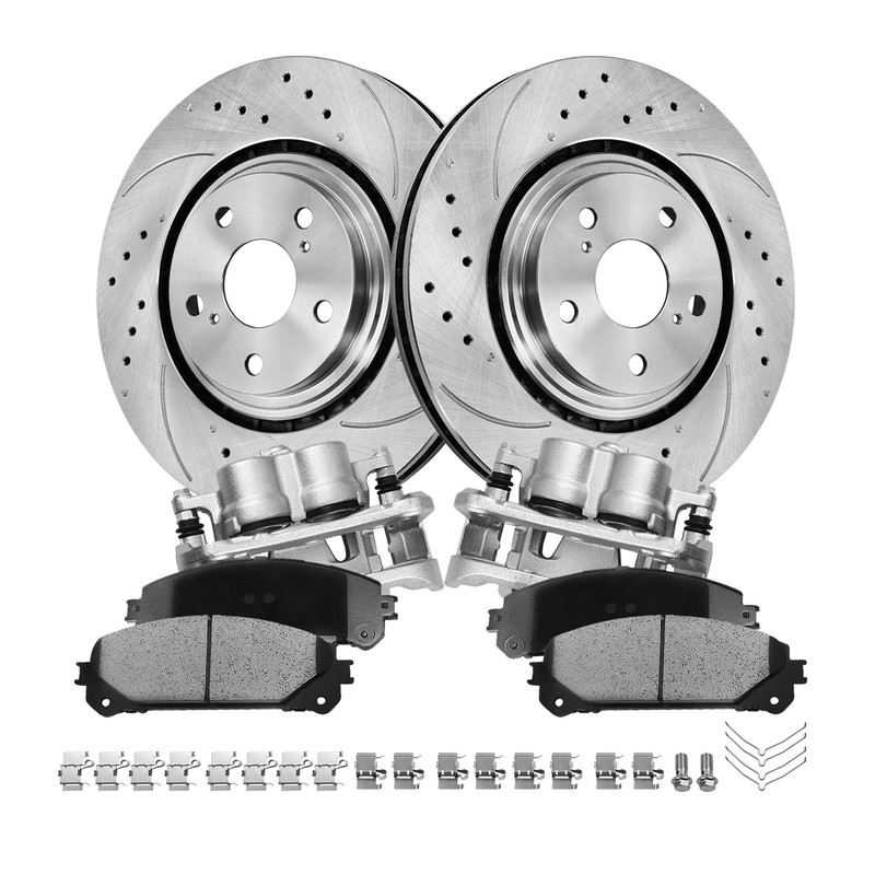 Front Disc Brake Rotors Pad Calipers fits 11-20 Toyota Sienna 10-19 Highlander