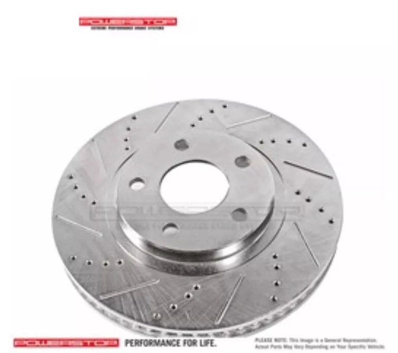 Powerstop Cross Drilled Slotted Front Brake Kit With Pads For Subaru Impreza gallery