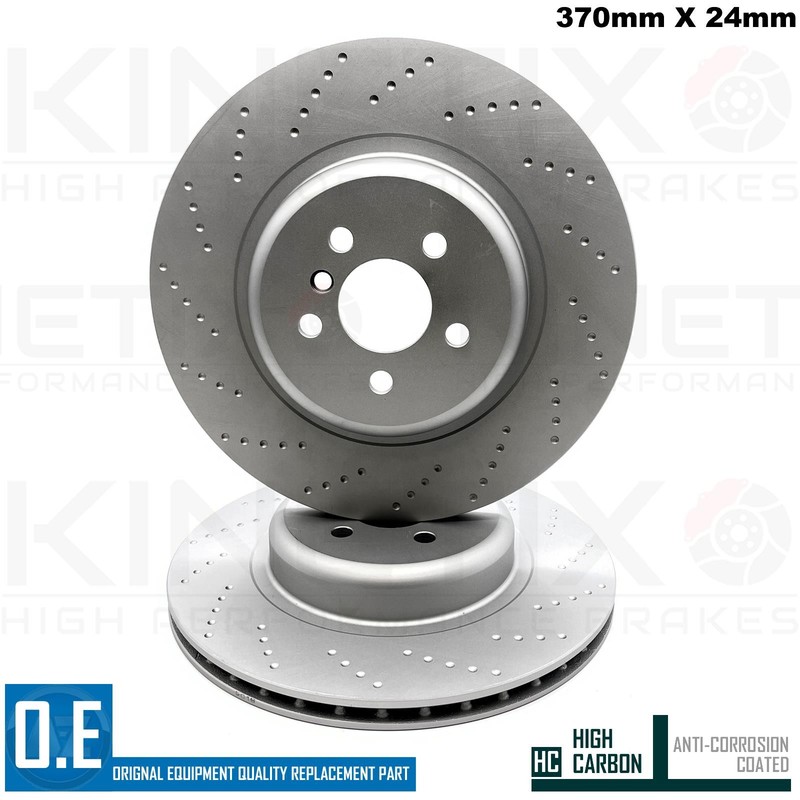 FOR BMW X7 M 50i G07 CROSS DIMPLED REAR BRAKE DISCS PAIR 370mm gallery