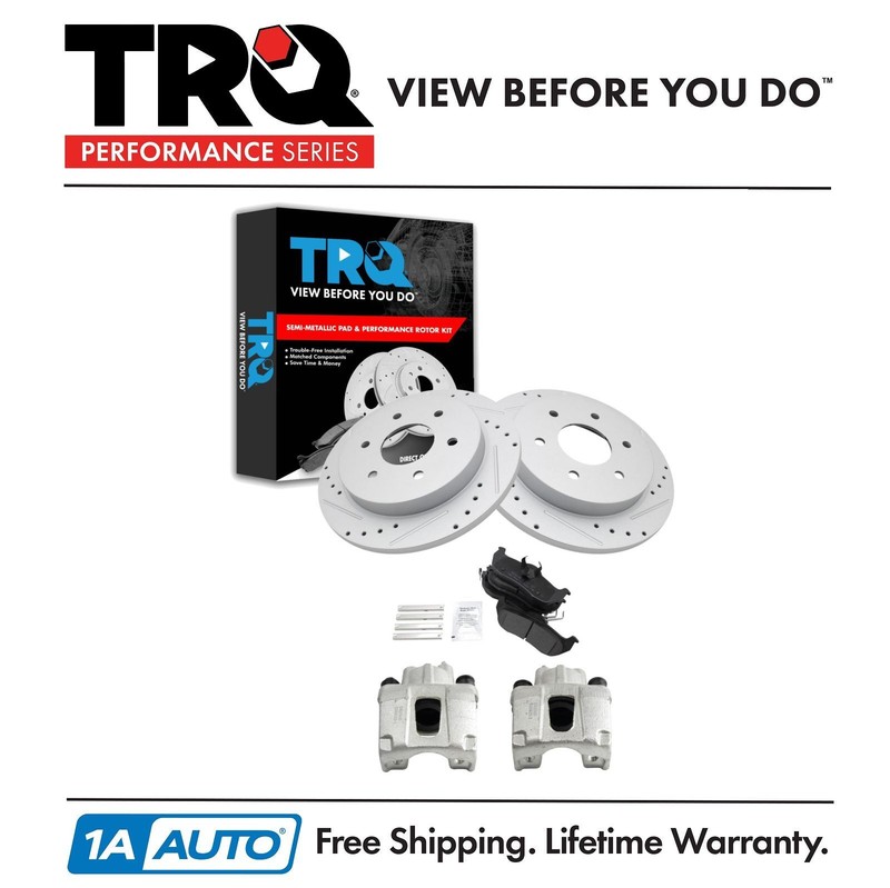 TRQ Rear Brake Pad & Rotor Kit For 2004-2010 INFINITI 2004-2015 Nissan