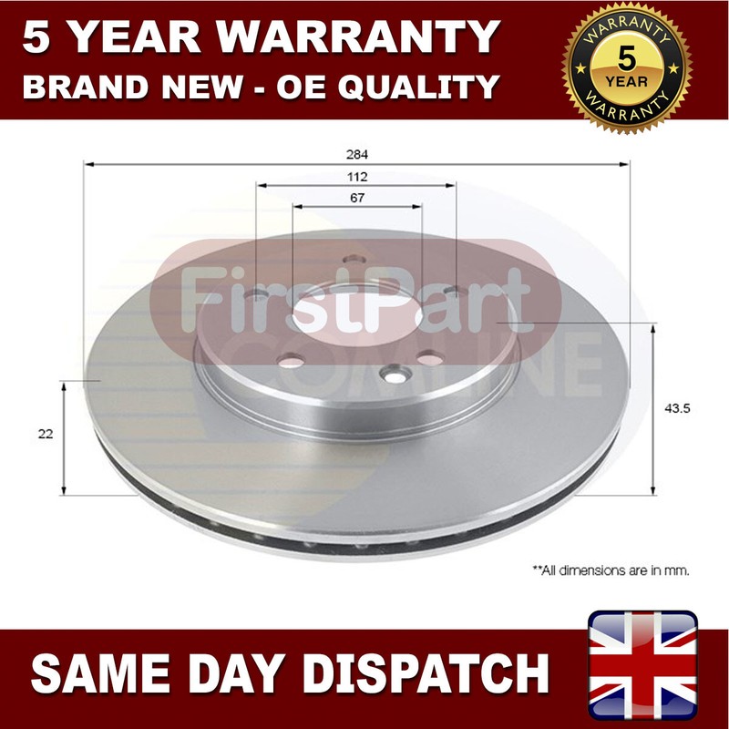 Fits Mercedes C-Class 1993-2001 + Other Models Firstpart Front Brake Disc #1