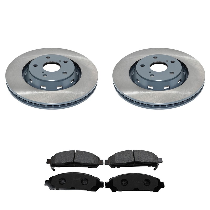 DuraGo Front Rotors Akebono ProACT Ceramic Disc Brake Pads Kit For Toyota Venza