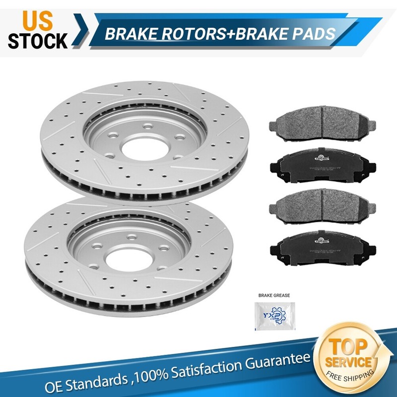 Front Drilled Rotors & Brake Pads for Nissan Pathfinder Frontier Xterra Equator