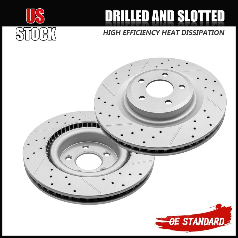 2x Front Drilled Brake Rotor for 2020 2021 2022 2023 2024 2025 Ford Explorer