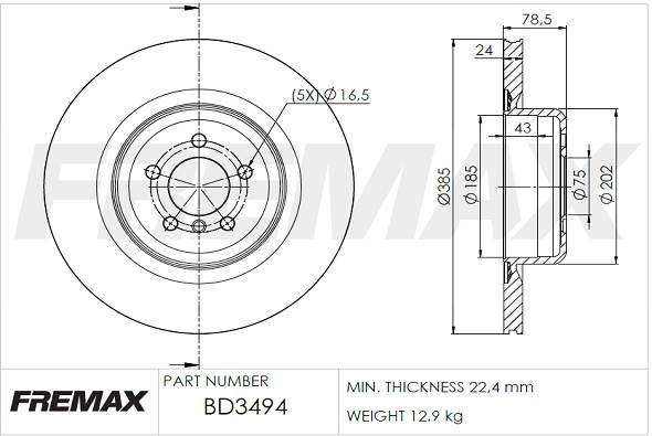Remax BD-3494 Brake Disc for BMW