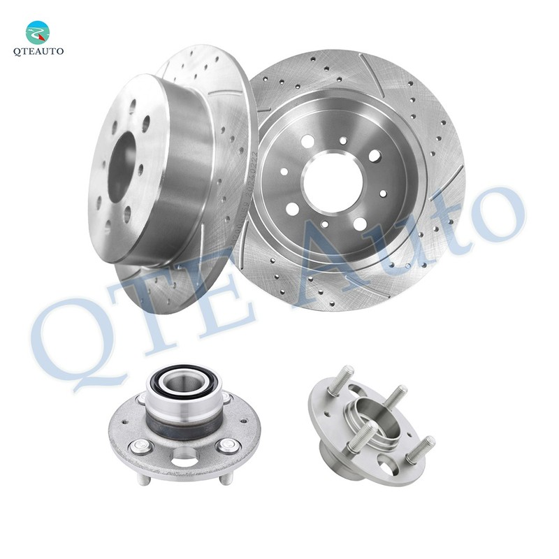 4P Rear 239mm Drilled Brake Rotors-Wheel Hub For 1992-1995 1999 2000 Honda Civic