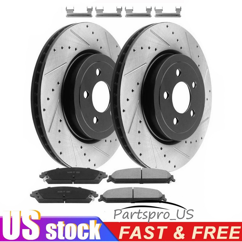 12.64″ Front Drilled Disc Rotor Brake Pads for Buick LaCrosse Chevy Impala Regal