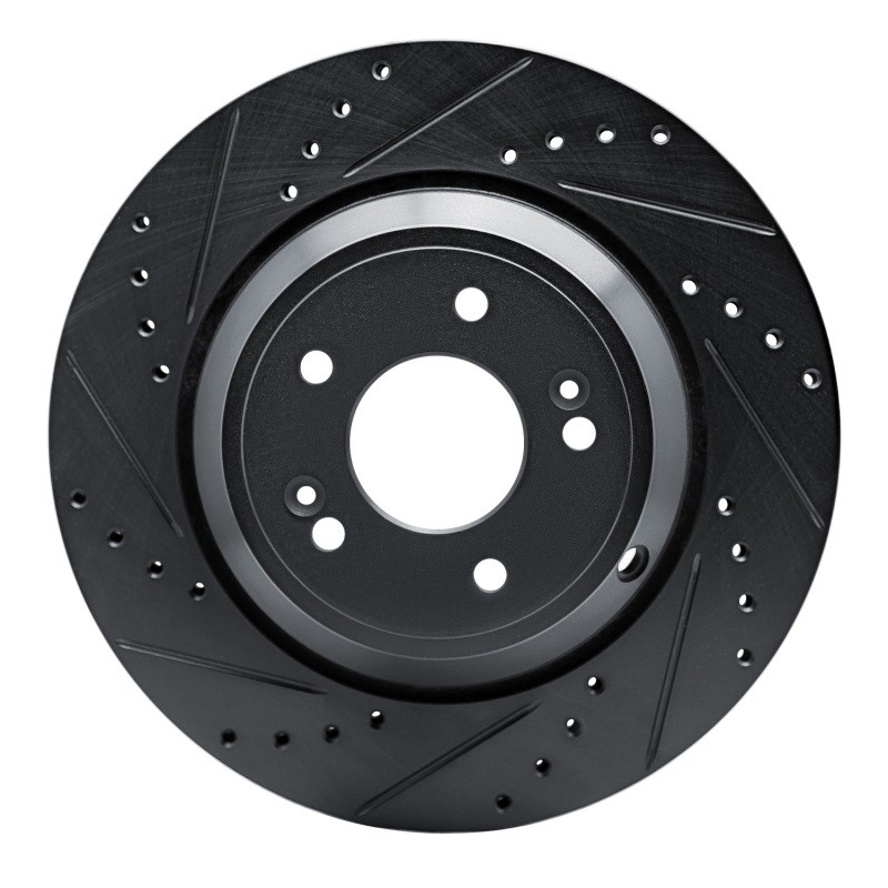R1 Concepts For Genesis G80 Rear Left Drilled & Slotted Brake Rotor 2018-2023
