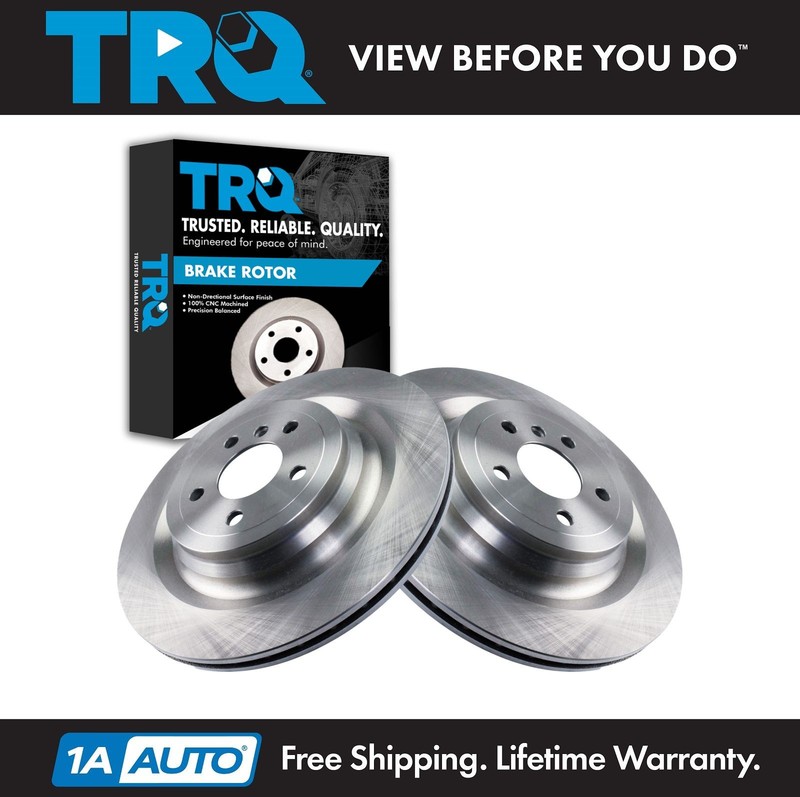 TRQ Rear Disc Brake Rotor LH RH Kit Pair Set of 2 for Mercedes Benz New