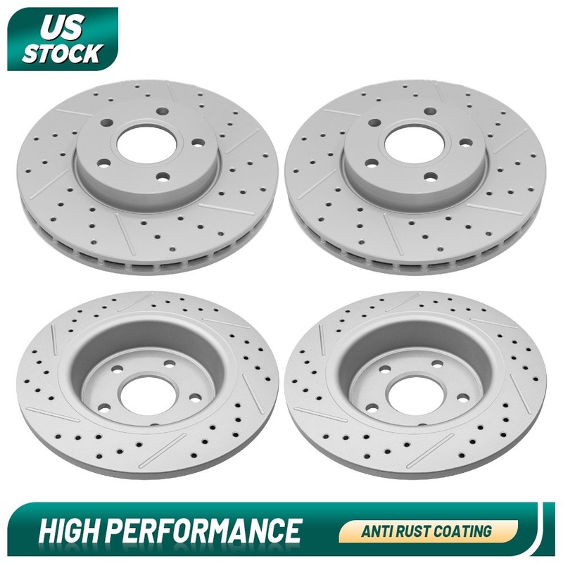 Front & Rear Drilled Disc Brake Rotors Set For 2013 2014 2015 – 2018 Ford C-Max