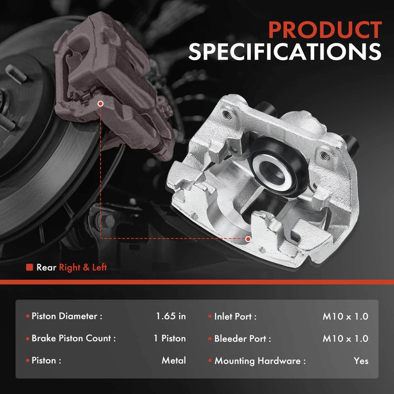 Front & Rear Drilled Brake Rotor & Pads + Brake Caliper for Volvo S60 S80 V70 gallery