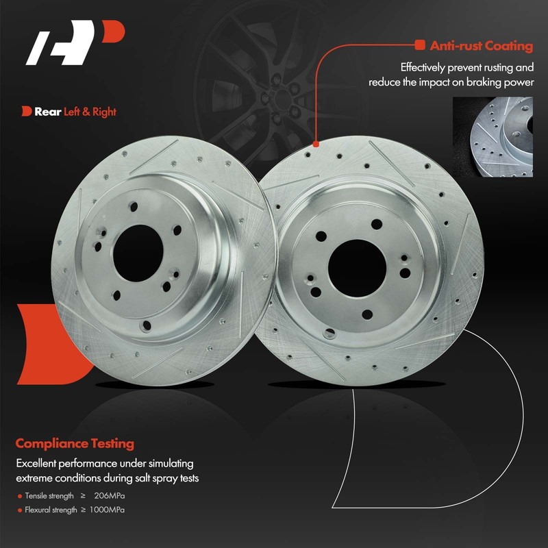 A-Premium Front & Rear Drilled Brake Rotor & Brake Pad for Hyundai Genesis Coupe gallery