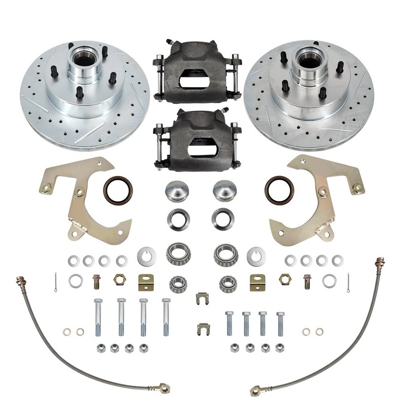 Front Disc Brake Conversion Kit Drilled for 1949-1954 Chevy Car/53-62 Corvette gallery