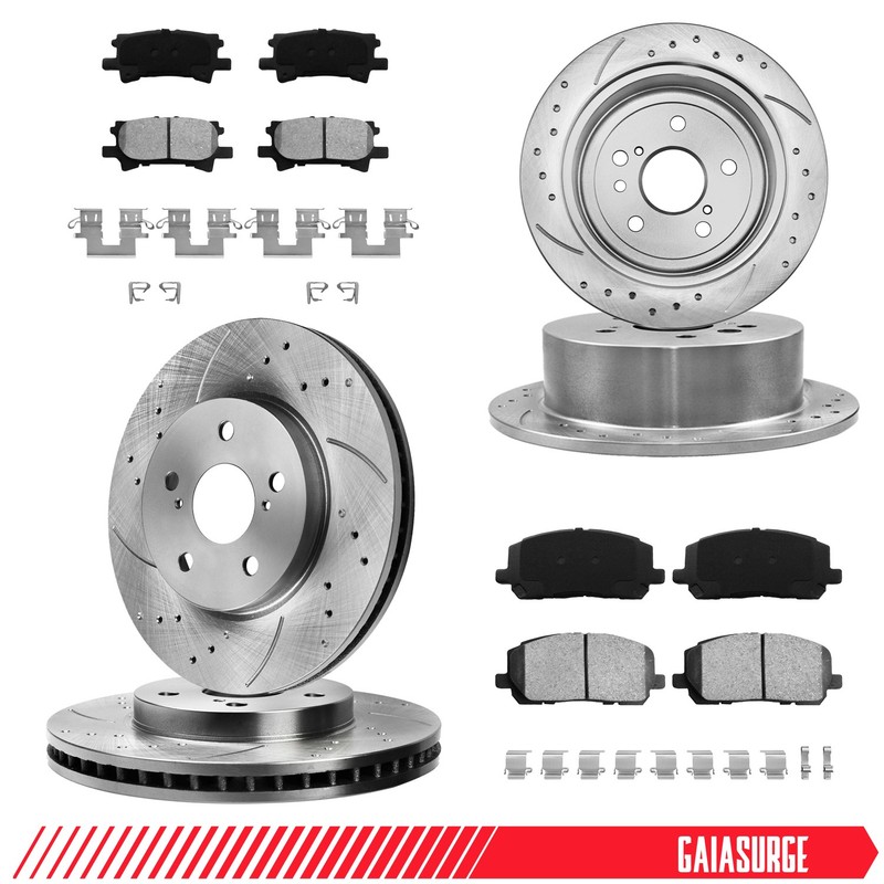 Front Rear Brake Rotors Brake Pads for Toyota Highlander 2004-2005 2006 2007