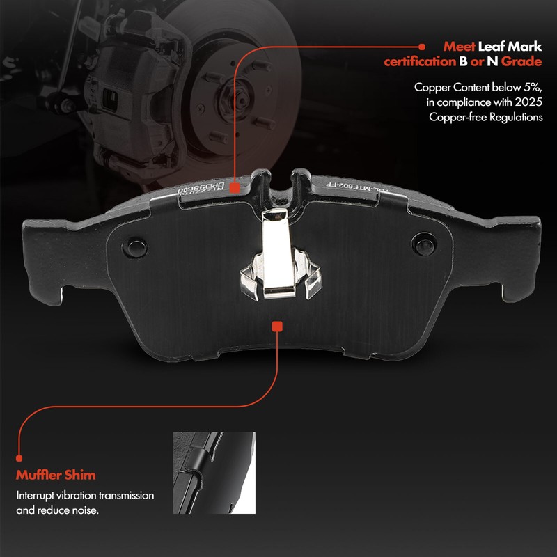 Disc Brake Rotors&Ceramic Brake Pads for Mercedes-Benz E250 E320 E350 Rear Side gallery