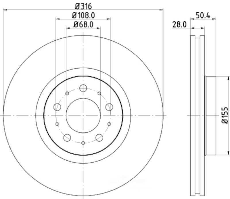 Disc Brake Rotor-3.2 Hella-PAGID 355110572 fits 03-07 Volvo XC90