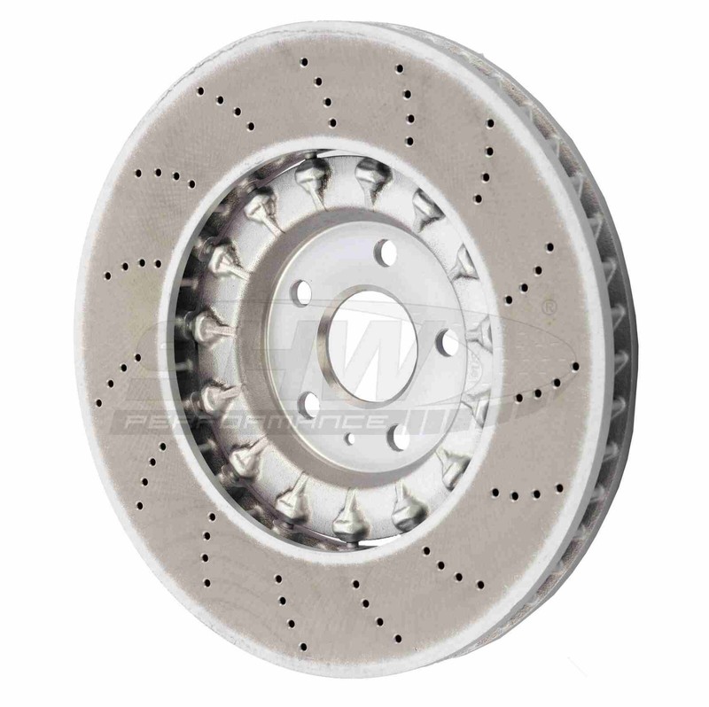 SHW Performance Front Cross-Drilled Disc Brake Rotor 375mm for Audi RS3 Q3 gallery