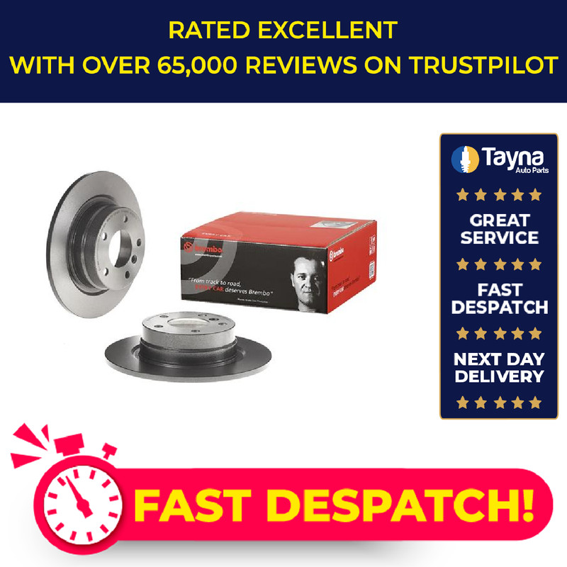 2x Brake Discs Pair Solid fits BMW 318D E90 2.0D Rear 05 to 07 296mm Set Brembo