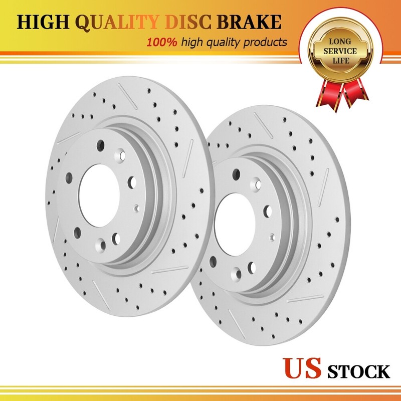 REAR Drilled Slotted Disc Rotors for 2006 – 2012 Ford Fusion Mercury Milan MKZ