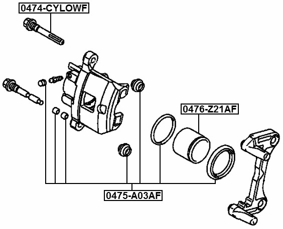 Front Brake Caliper Repair Kit Febest 0475-A03AF Oem 4605B010 gallery