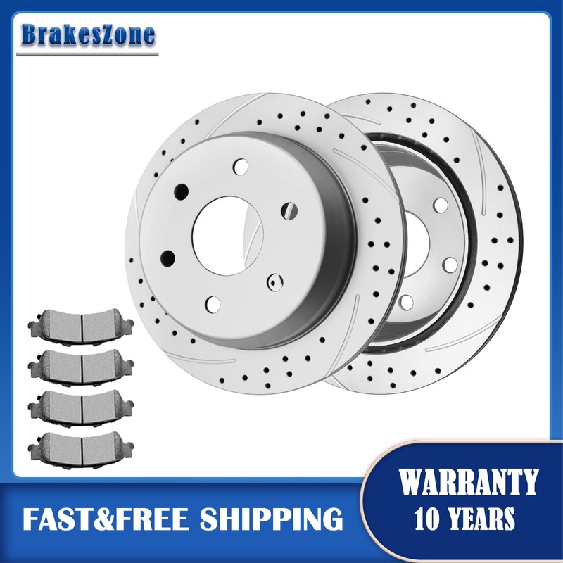 325mm REAR Brake Rotors Pads for Chevrolet Silverado 1500 Tahoe Astro Slotted