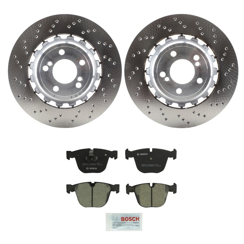 SHW Rear Rotors Bosch Quietcast Ceramic Disc Brake Pad Kit For BMW F85 X5 F86 X6