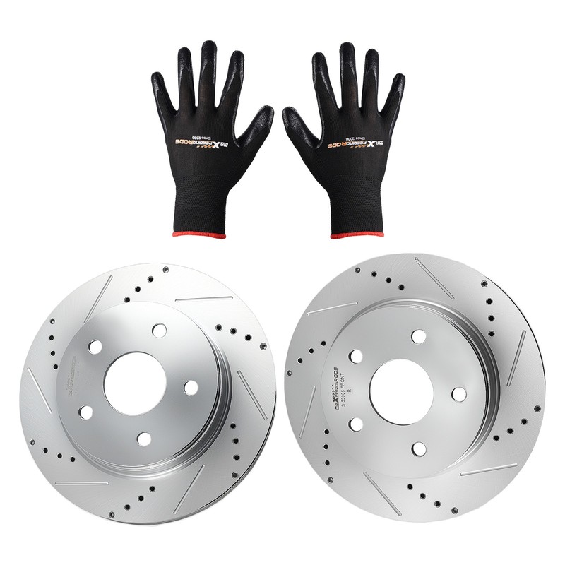 336mm Front Drilled&Slotted Brake Rotors for Ram 1500 2011-18/1500 Classic 19-23 gallery