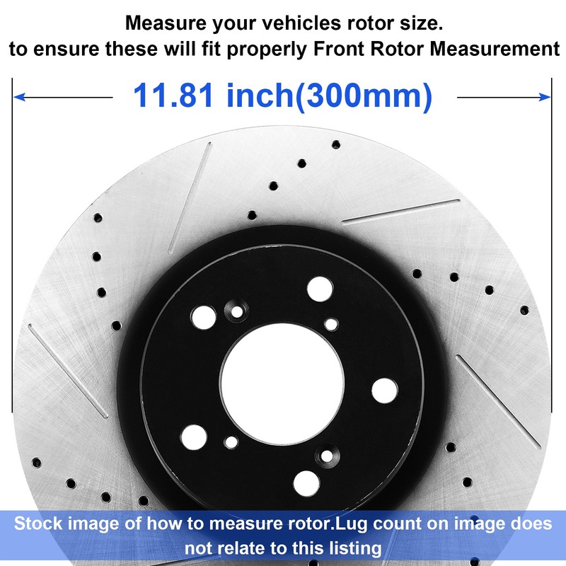 For Honda Accord Rotors 5 Lugs 300mm Front Disc Rotors and Brake Pads 2003-2012 gallery