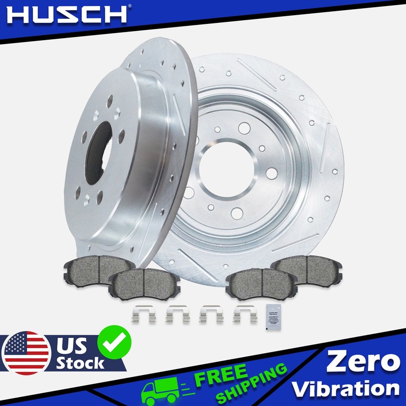 Rear Drilled Rotors and Pads for Buick Allure Lacrosse Chevy Impala Monte Carlo