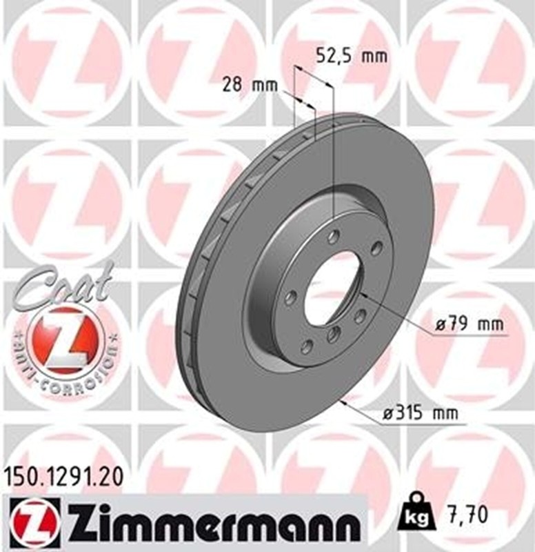 Right Front Brake Disc Rotor German Zimmermann 95-03 BMW M3 98-02 Z3 M 2 227 172 gallery