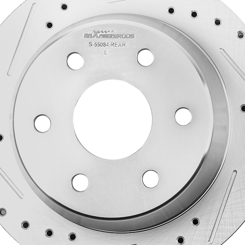 330mm Rear Drilled Brake Rotors+Pads for Chevrolet Tahoe/Cadillac Escalade 02-06 gallery