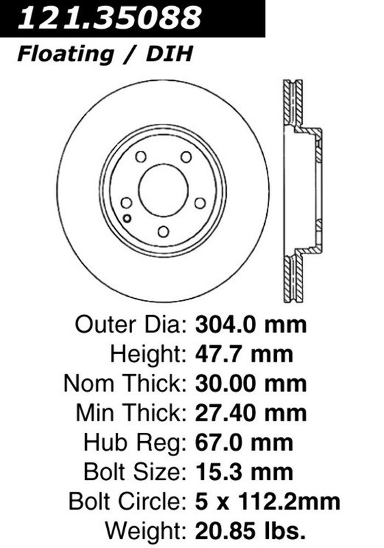 Centric Parts Disc Brake Rotor 121.35088 | High-Quality Auto Part, Universal Fit gallery