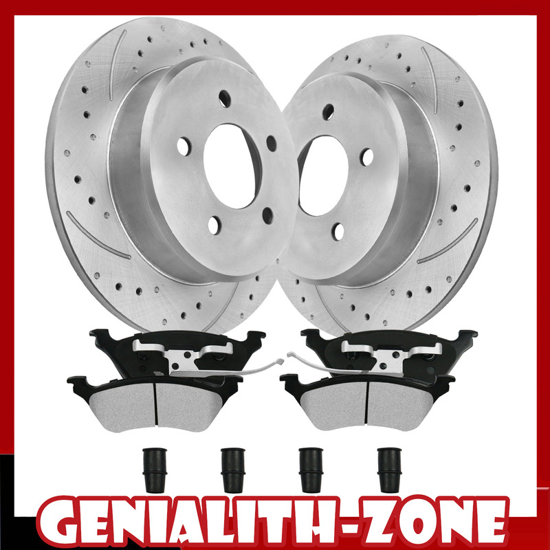Rear Brake Rotors Ceramic Pads for 2001-2006 2007 Town & Country Grand Caravan