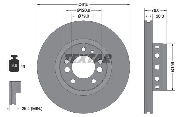 Textar 92070900 Brake Disc for BMW gallery