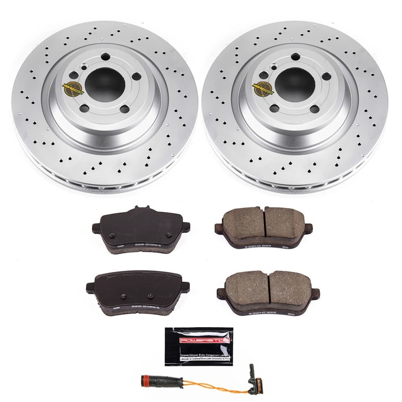 Powerstop 342.1mm Front 320.1mm Rear Discs Pads Sensor Kit for 19-20 SL450 SL550 gallery