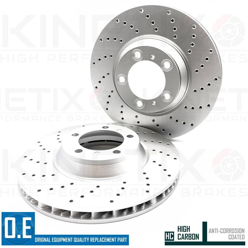 FOR PORSCHE CAYENNE 3.0 CROSS DRILLED FRONT PERFORMANCE BRAKE DISCS PADS 350mm gallery