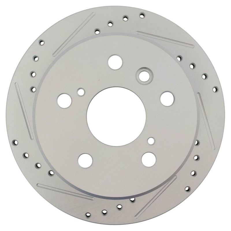 Performance Brake Rotor Drilled Slotted Rear Coated Pair for Toyota gallery