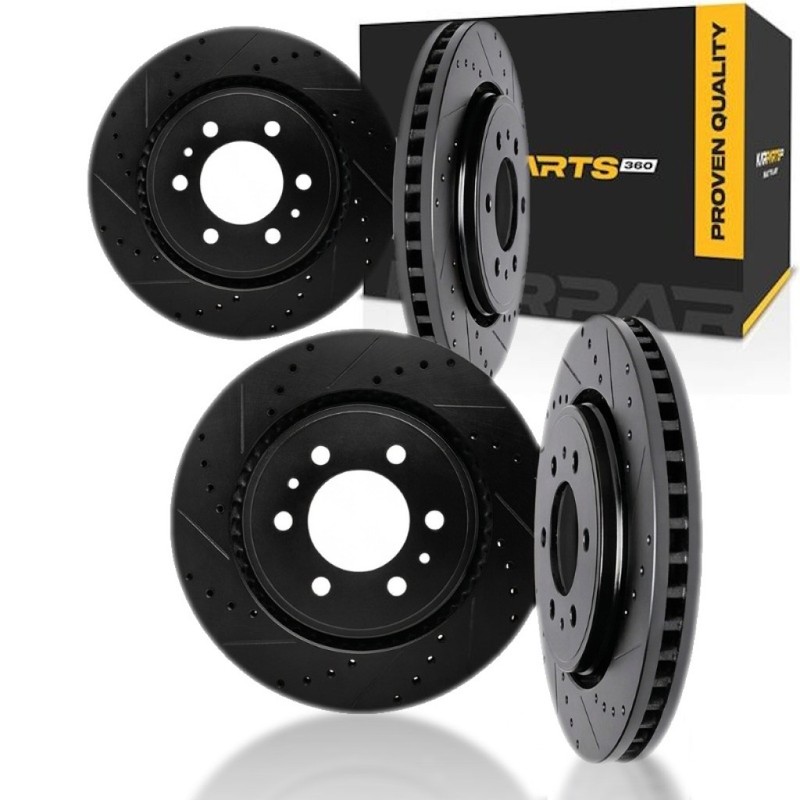 For Volkswagen Crafter 2016 2017 Rotor Set Front and Rear | Black | Vented Rotor