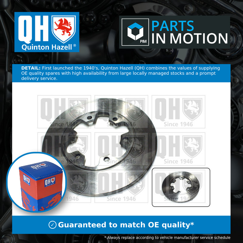 2x Brake Discs Pair Solid fits FORD TRANSIT V363 TDCi 2.2D Rear 2013 on 308mm QH