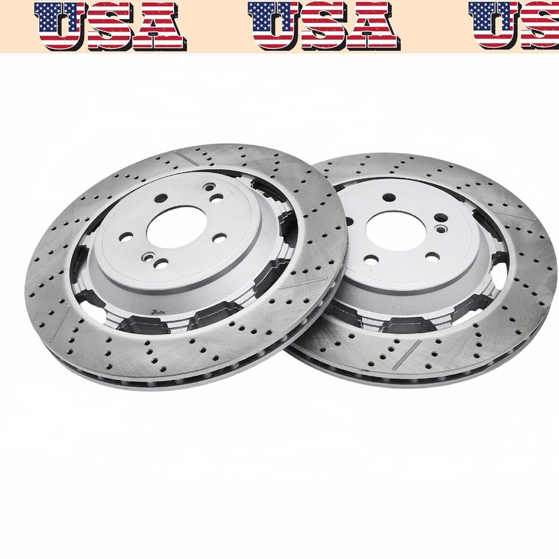 Rear LH+RH Brake Rotors For Mercedes W222 S63 AMG S65 AMG 2014-2020 A2224232012