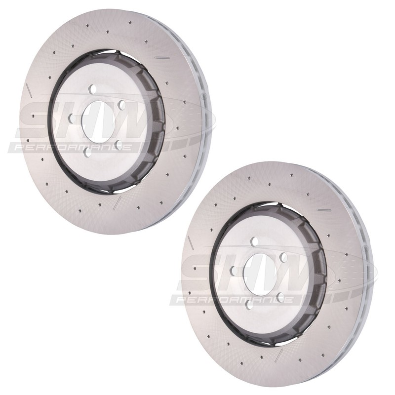 SHW Performance Pair Set 2 Front 390mm Disc Brake Rotors for Challenger Charger