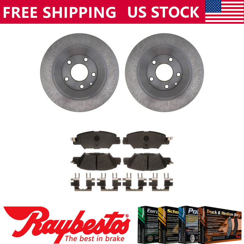 Rear Kit Brake Rotors + Ceramic Pads & Hardware For 2016-2019 Mazda CX-5