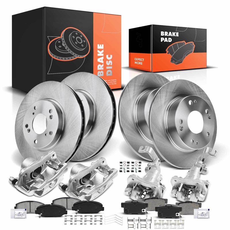16x Disc Brake Rotors & Brake Pads+Brake Caliper for Honda Accord Front & Rear